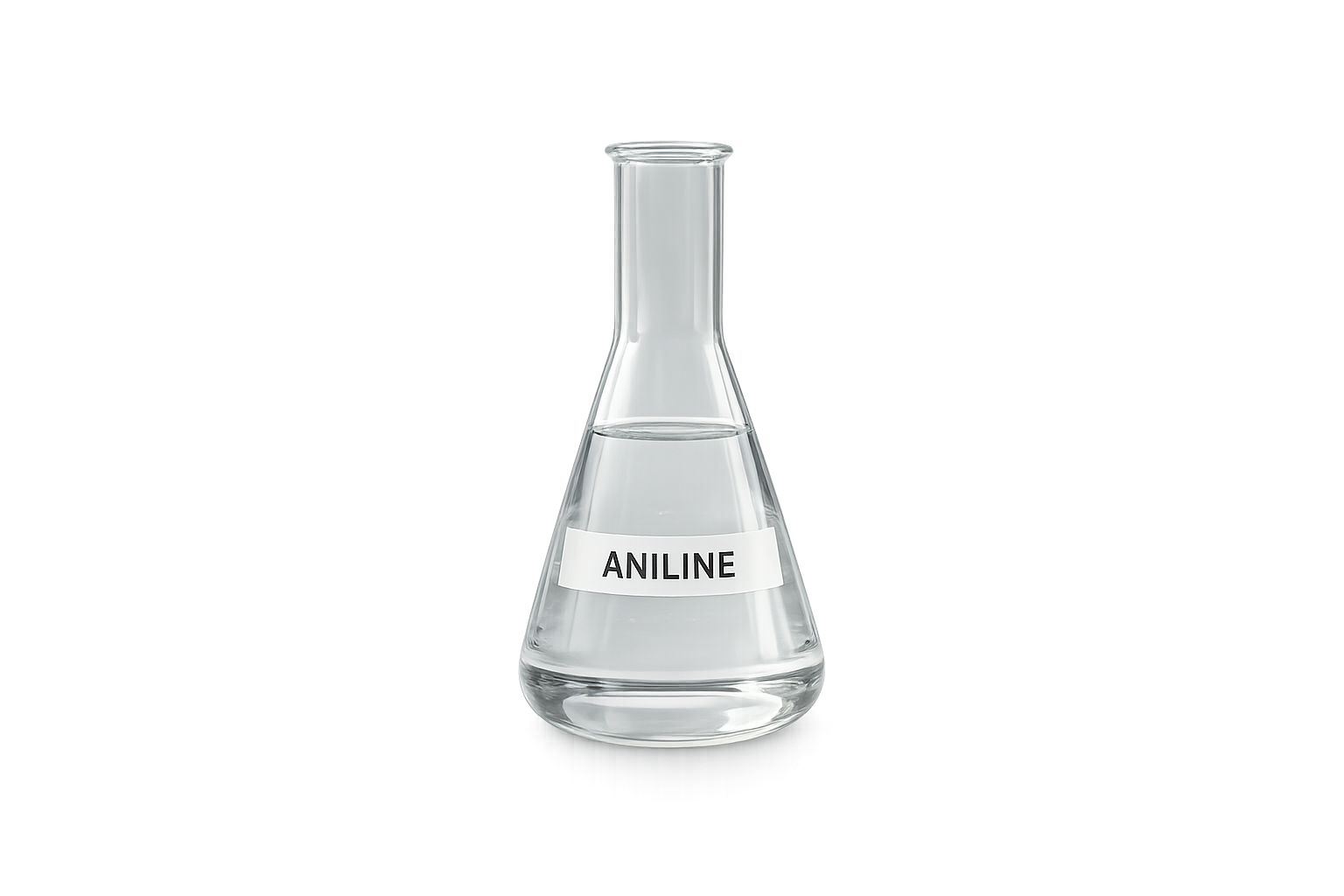 Nitrobenzene chemical compound laboratory sample in glass container