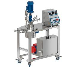 high-pressure autoclave reactor system in chemical laboratory, stainless steel equipment, industrial engineering